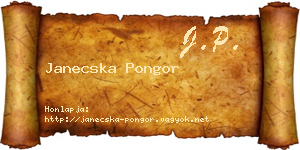 Janecska Pongor névjegykártya